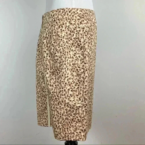 Valerie Bertinelli womens skirt size 10 tan cheetah print pencil - Picture 4 of 10